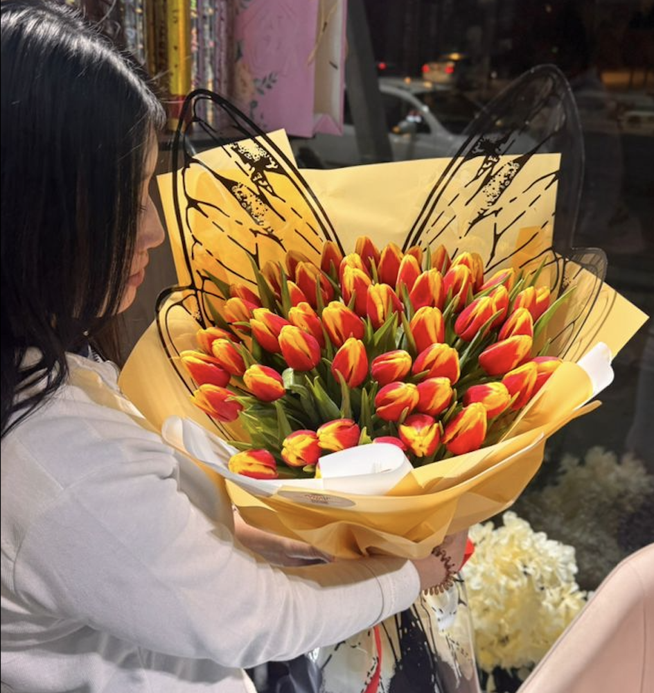 Букет тюльпанов — 51 шт 60см